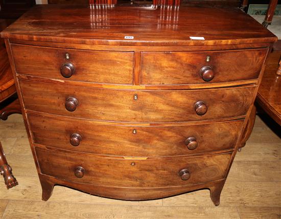 A Regency mahogany bowfront chest W.107cm